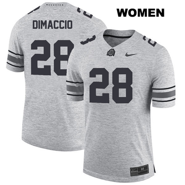 Ohio State Buckeyes Women's Dominic DiMaccio #28 Gray Authentic Nike College NCAA Stitched Football Jersey TQ19O24BV